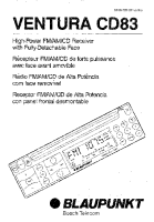 Blaupunkt Ventura-CD-83 - Owners Manual